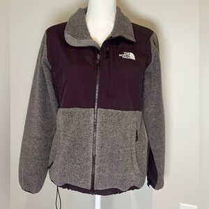 The North Face Gray and Purple Teddy Jacket Cozy Fleece Design